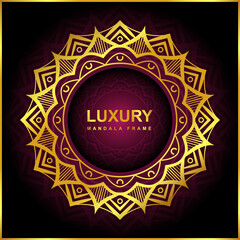 Luxury mandala frame background Design with golden color