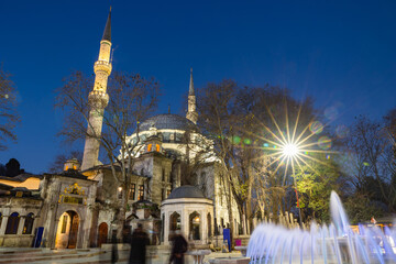 Eyup sultan Mosque in Istanbul at night