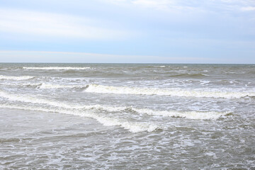 Baltic sea shore view with waves.