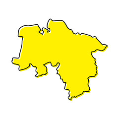 Simple outline map of Lower Saxony is a state of Germany. - obrazy, fototapety, plakaty