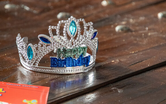 A birthday party crown for a child abandoned after the celebration