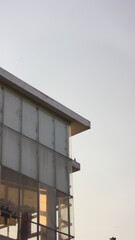 building in the city at sunset