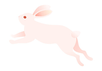 ジャンプするうさぎのベクターイラスト(跳ねる,bunny,art,Easter)