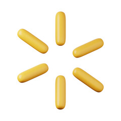 Loading glare yellow star high quality 3D render illustration icon.