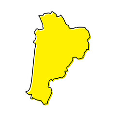 Obraz premium Simple outline map of Nouvelle-Aquitaine is a region of France