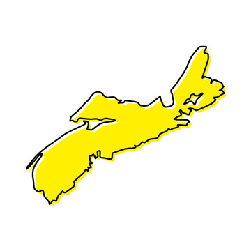 recommend clip art: Simple outline map of Nova Scotia is a province of Canada.