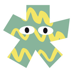 Abstract shape character with pattern vector illustration in flat color design