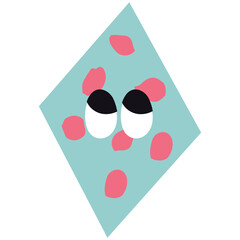 Abstract shape character with pattern vector illustration in flat color design