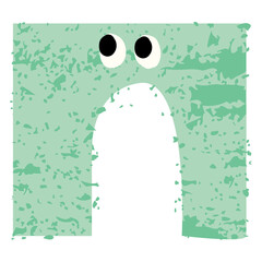 Simple shape character with pattern vector illustration in flat color design