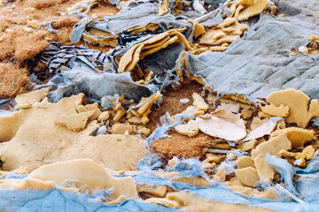 Closeup image of Old rusty spring mattress