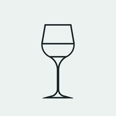 Glass of wine vector icon illustration sign