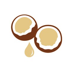 coconut oil logo design isolated on white	
