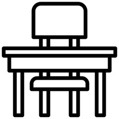 DESK line icon,linear,outline,graphic,illustration