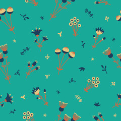 Seamless vector texture Blossom Floral pattern in the blooming botanical Motifs. hand drawn style