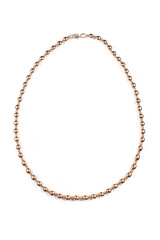 Silver gold macro pendant necklace with chain on white backround isolated