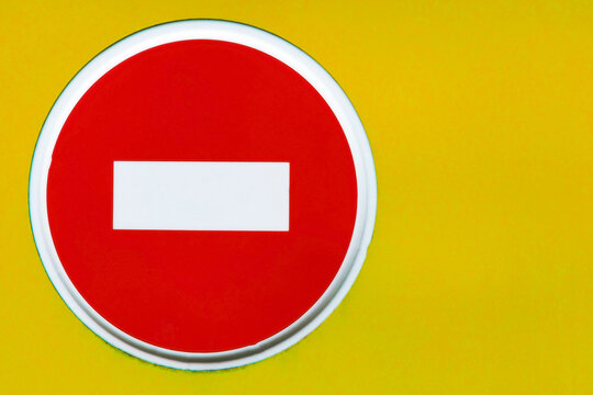 The road sign of Do not enter on a on   background.