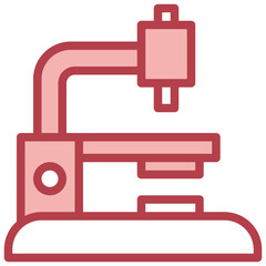 MICROSCOPE red line icon,linear,outline,graphic,illustration