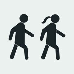 Walking vector icon illustration sign