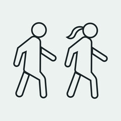 Walking vector icon illustration sign