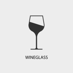 Wineglass vector icon illustration sign