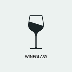 Wineglass vector icon illustration sign