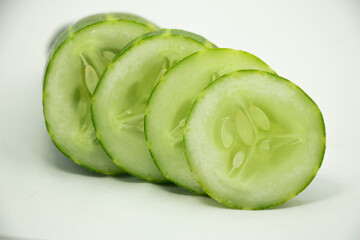 Fresh organic cucumber isolated clipping path