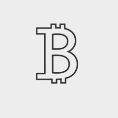Bitcoin vector icon illustration sign