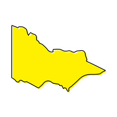 Simple outline map of Victoria is a state of Australia