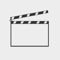 Fototapeta premium Clapperboard vector icon illustration sign