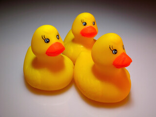 Studio shot of rubber ducks as a symbol of youth,.childhood, humor, cute etc..