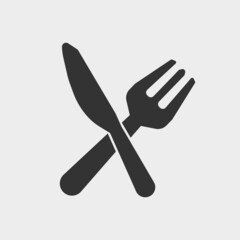 Knife and folk set vector icon illustration sign