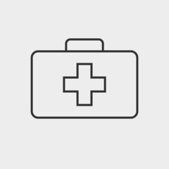 Obraz premium Medical bag vector icon illustration sign