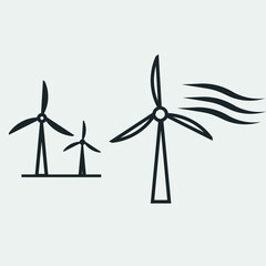 wind turbine vector icon illustration sign 