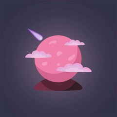 Magic ball on a stand depicting a planet