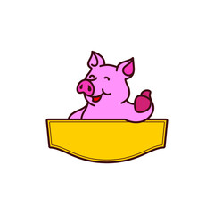 template logo vector illustration meat pig production