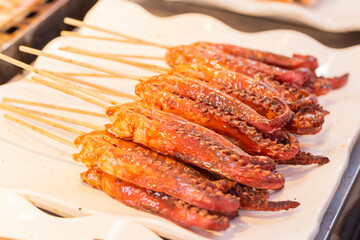 イカ焼き 串焼き　イカ　祭り　縁日

