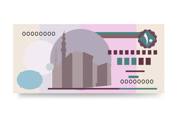 Egyptian Pound Vector Illustration. Egypt, Gaza Strip money set bundle banknotes. Paper money 10 EGP. Flat style. Isolated on white background. Simple minimal design. - obrazy, fototapety, plakaty