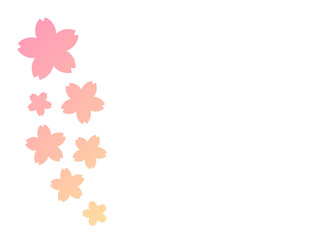 シンプルなグラデーションの桜のイラストの背景素材