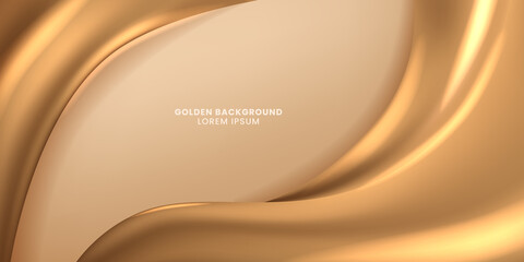 luxury elegant golden soft drapery wave smooth curve background template