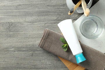 Concept of tooth care, space for text