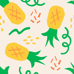 Pineapple seamless vector pattern