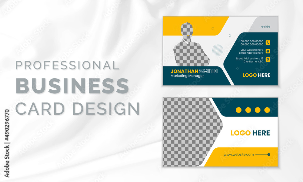 Wall mural Stylish modern business card design template. Creative visiting card print template and stationery design.