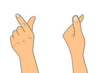 Korean heart - hand gesture. Vector illustration isolated on white background