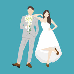 bride and groom on wedding day
