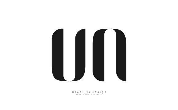 UN Letter logo design emblem vector Icon, emblem with white background