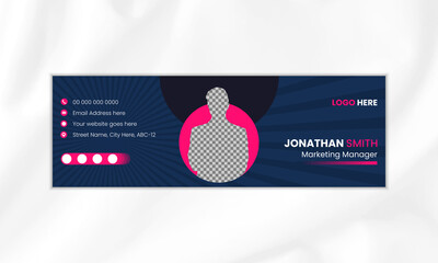Modern creative email signature design or email footer design template.