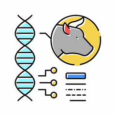 animal genetic color icon vector illustration flat
