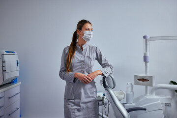 Portrait of a caucasian female dentist in her office