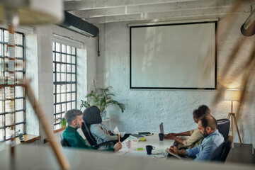 Group of businesspeople in a presentation