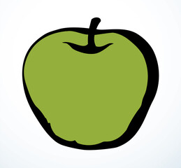 Big tasty apple. Vector drawing